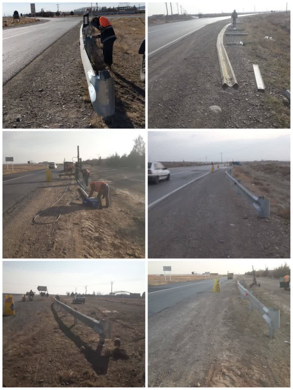 نصب تعداد ۹۰ عدد صفحه گاردریل با متعلقات بهمراه تابلوهای مسیر نما بالای گاردریلها جهت حفاظ پایه روشنایی نصب تعداد ۹۰ عدد صفحه گاردریل با متعلقات بهمراه تابلوهای مسیر نما بالای گاردریلها جهت حفاظ پایه روشنایی