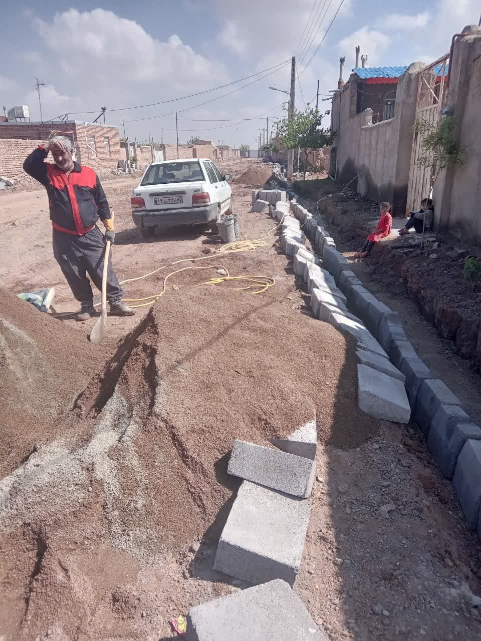 آغاز جدول گذاری خیابان نور، بزرگترین خیابان روستای حسن آباد سالار