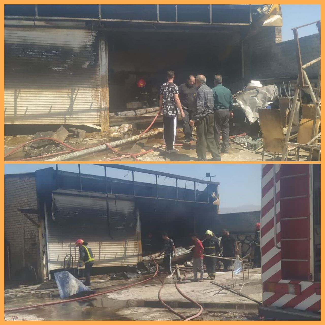 مهار آتش سوزی یک باب مغازه تعویض روغن در محور فیروزه – نیشابور