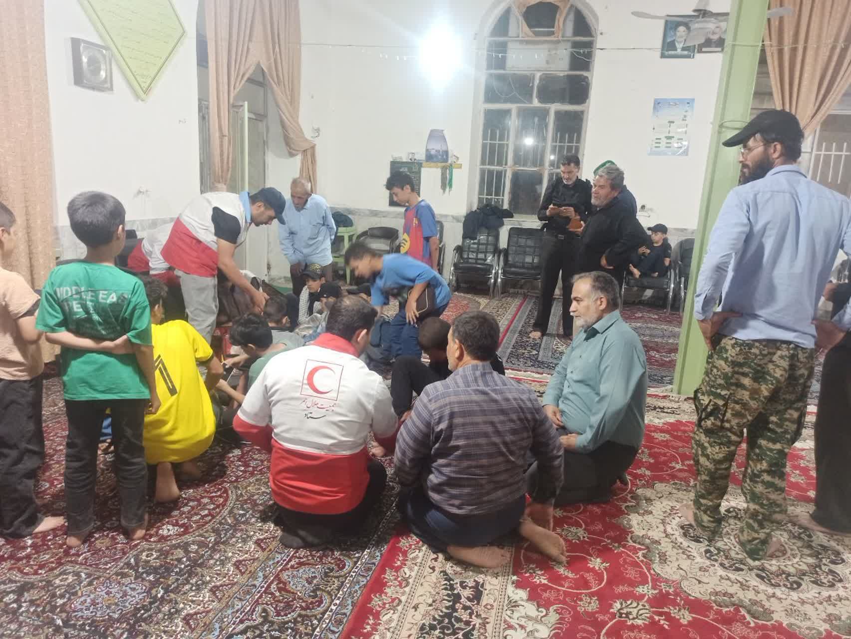 امدادرسانی به کاروانهای پیاده رضوی علیه السلام در روستای امان آباد و شهر فیروزه