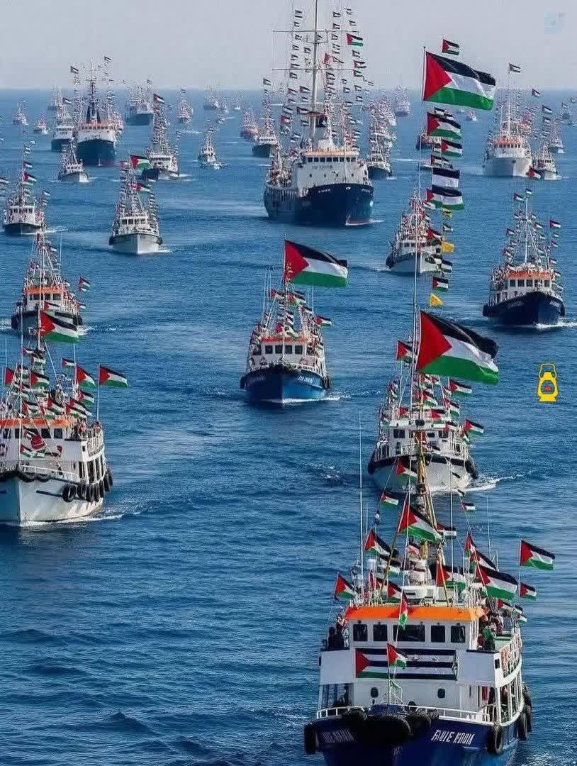 تصاویری از کاروان جهانی الصمود در قالب ٧٠ کشتی که به سوی غزه برای شکستن محاصره آن در حرکت است…